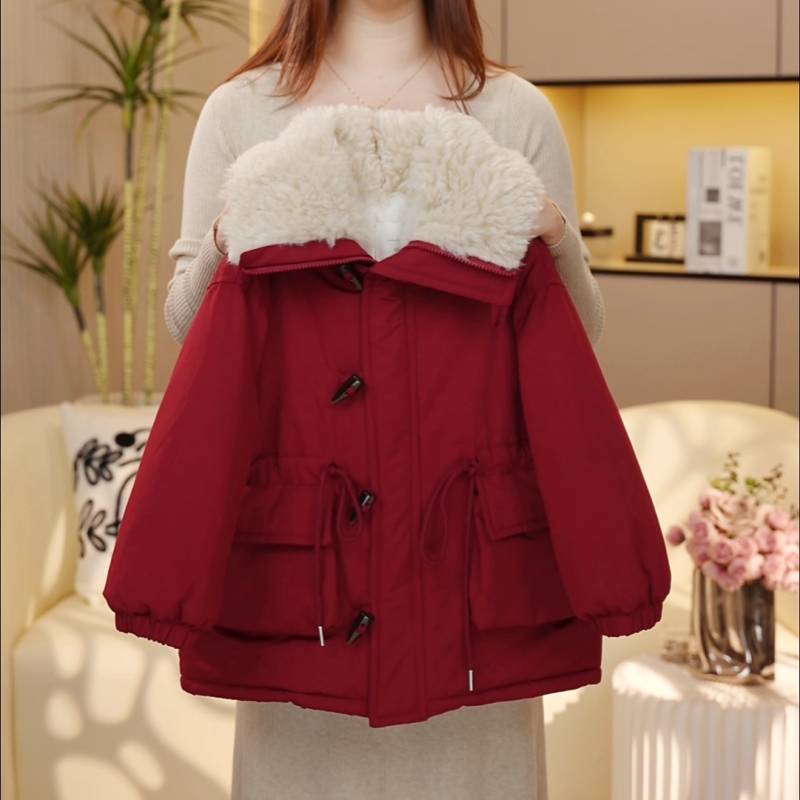 【糖宝魔豆】女童加厚冬装派克服新款冬季洋气保暖女孩加绒棉服外套