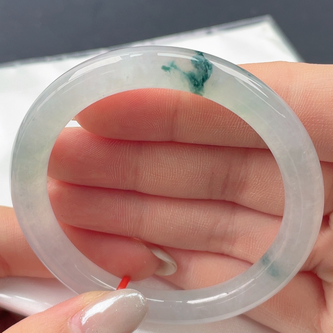 翡翠未镶嵌手镯55圆条