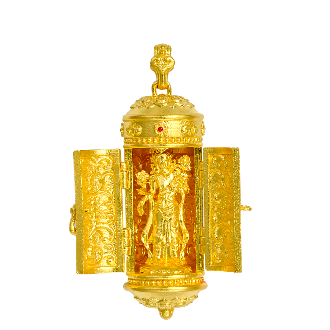 深圳水贝黄金 足金绿度母吊坠巫是云黄金文玩配饰 (不含链，绳)