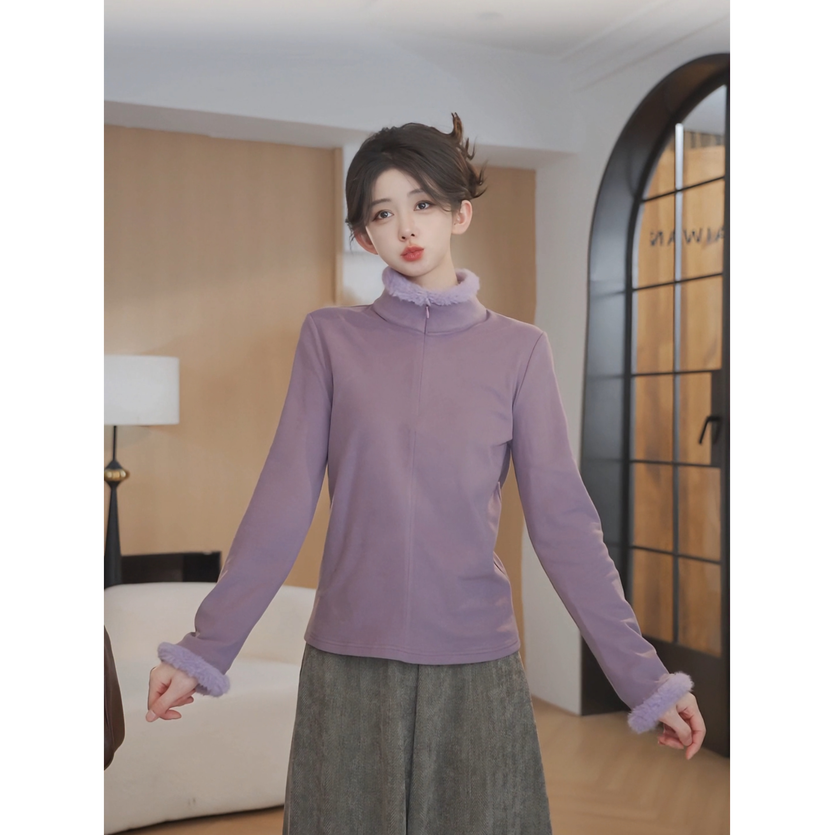 余紫绮【普罗旺斯】女气质时尚千金感卫衣内搭打底YA2588050