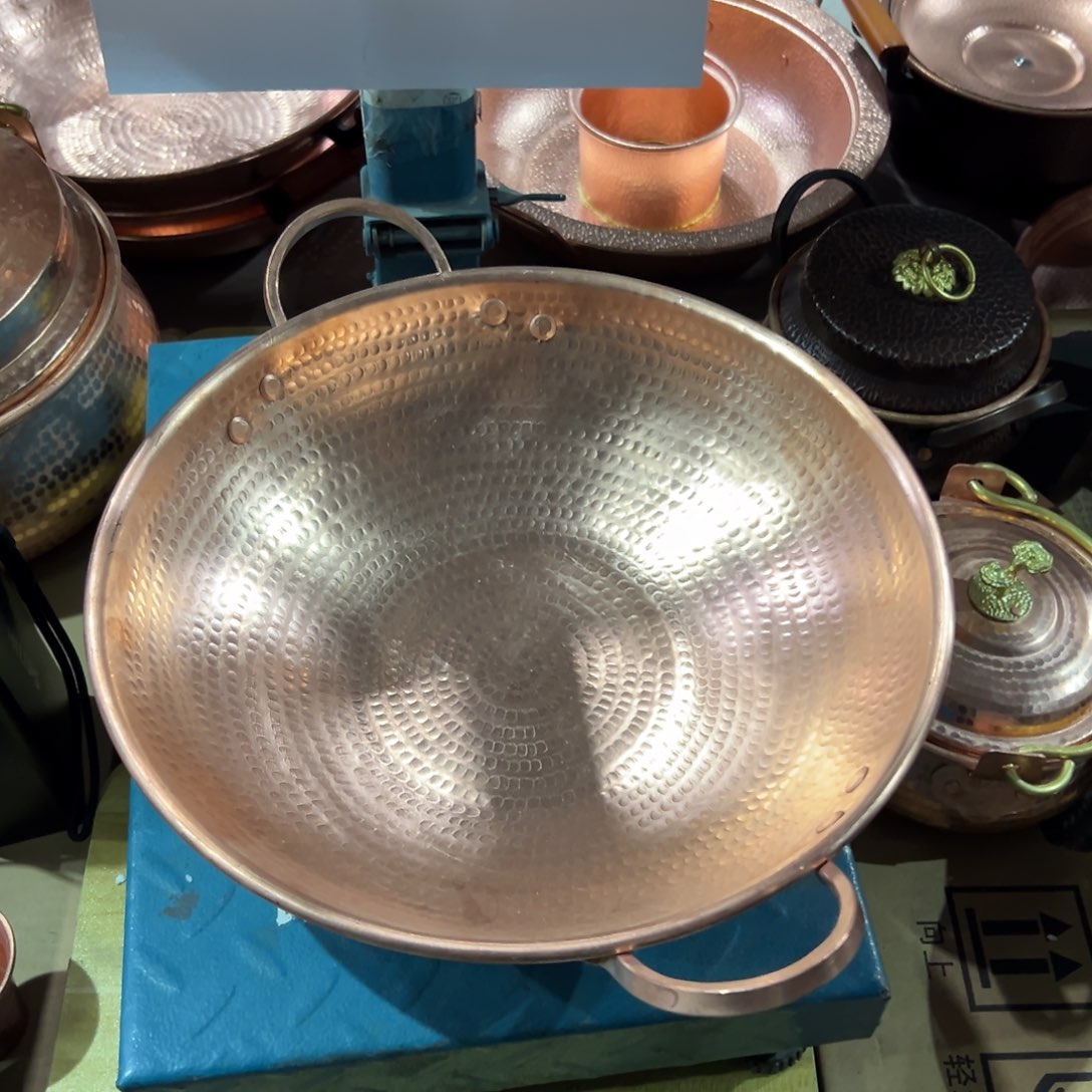 34厘米紫铜双耳炒锅