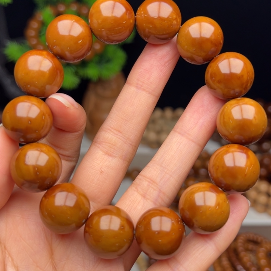 紫金鼠手串卡17半实心光珠