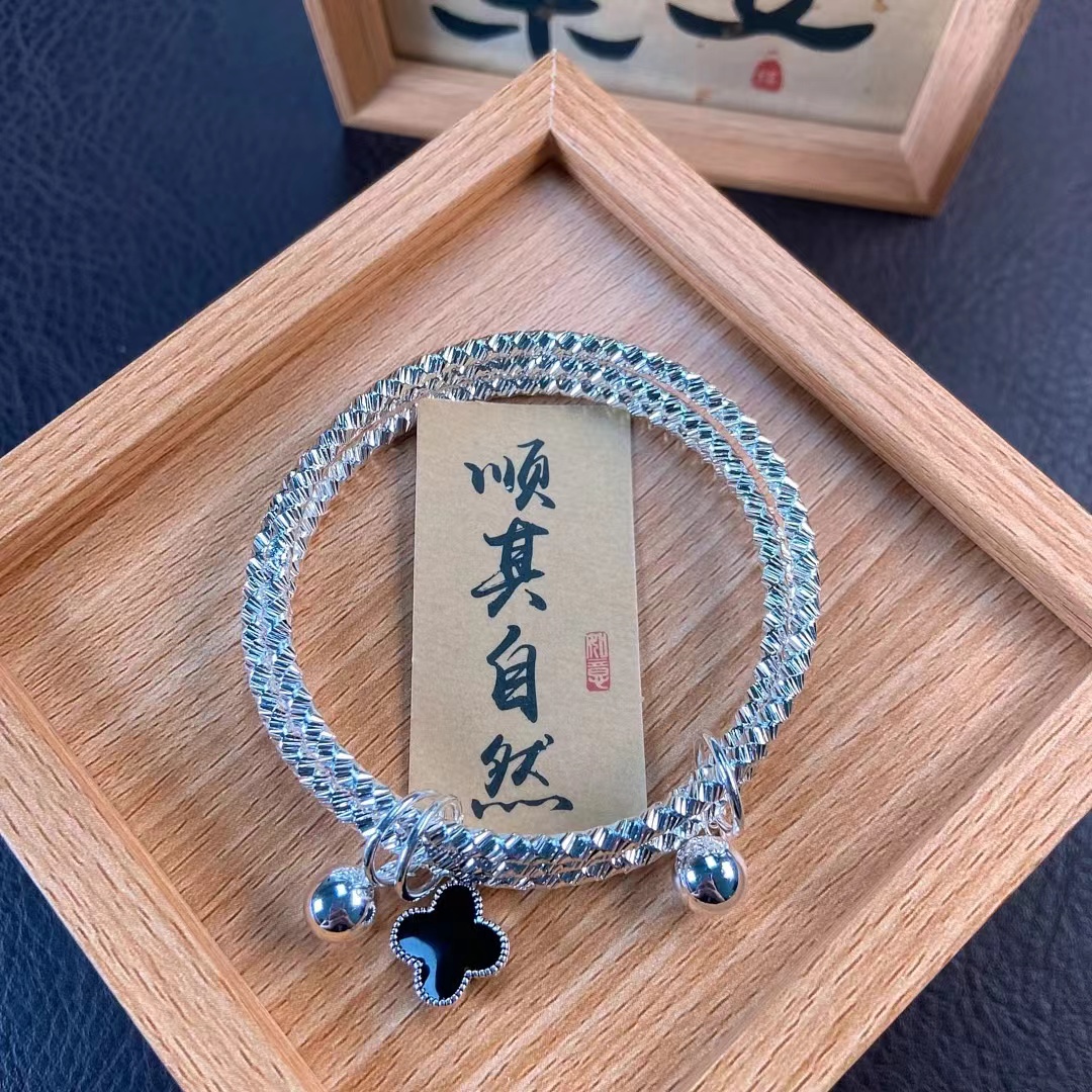 足银银制品 足银银制品 【924号】34g麻花订纱手镯