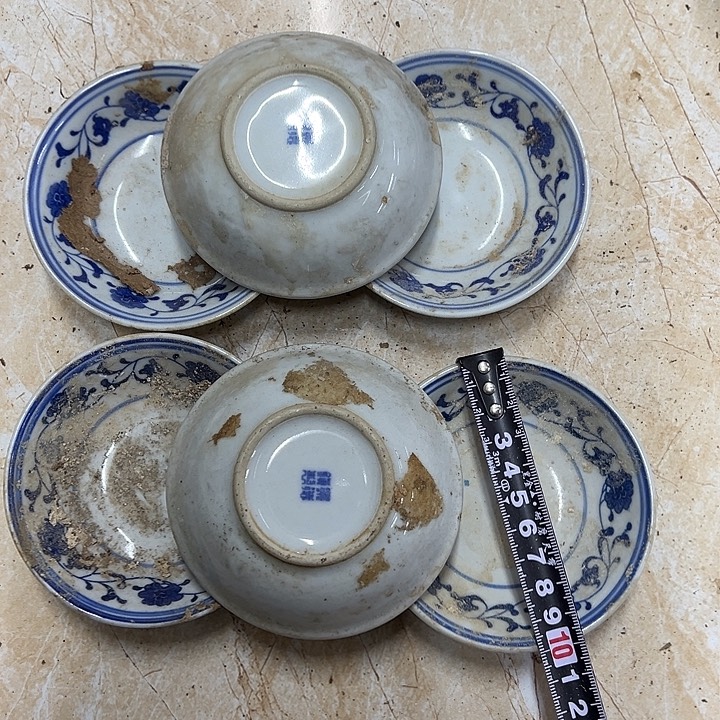 陶摆件6个10厘米芙蓉花味叠