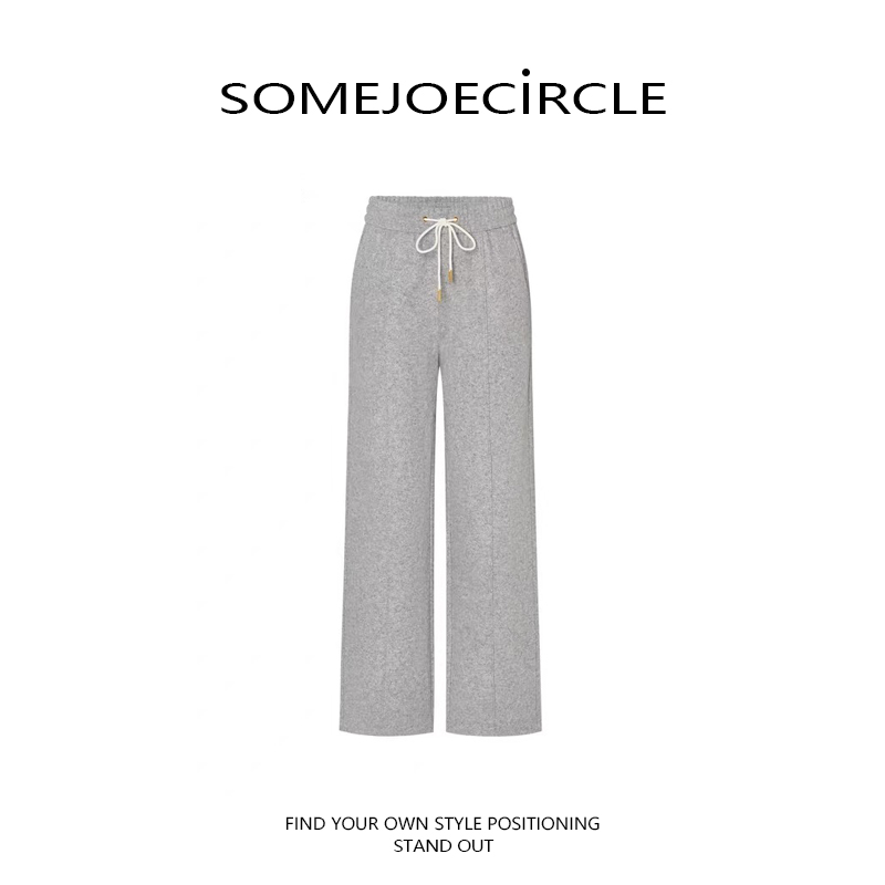 SOMEJOECIRCLE【M*C订单】休闲裤松紧高腰直筒宽松运动裤Z1019