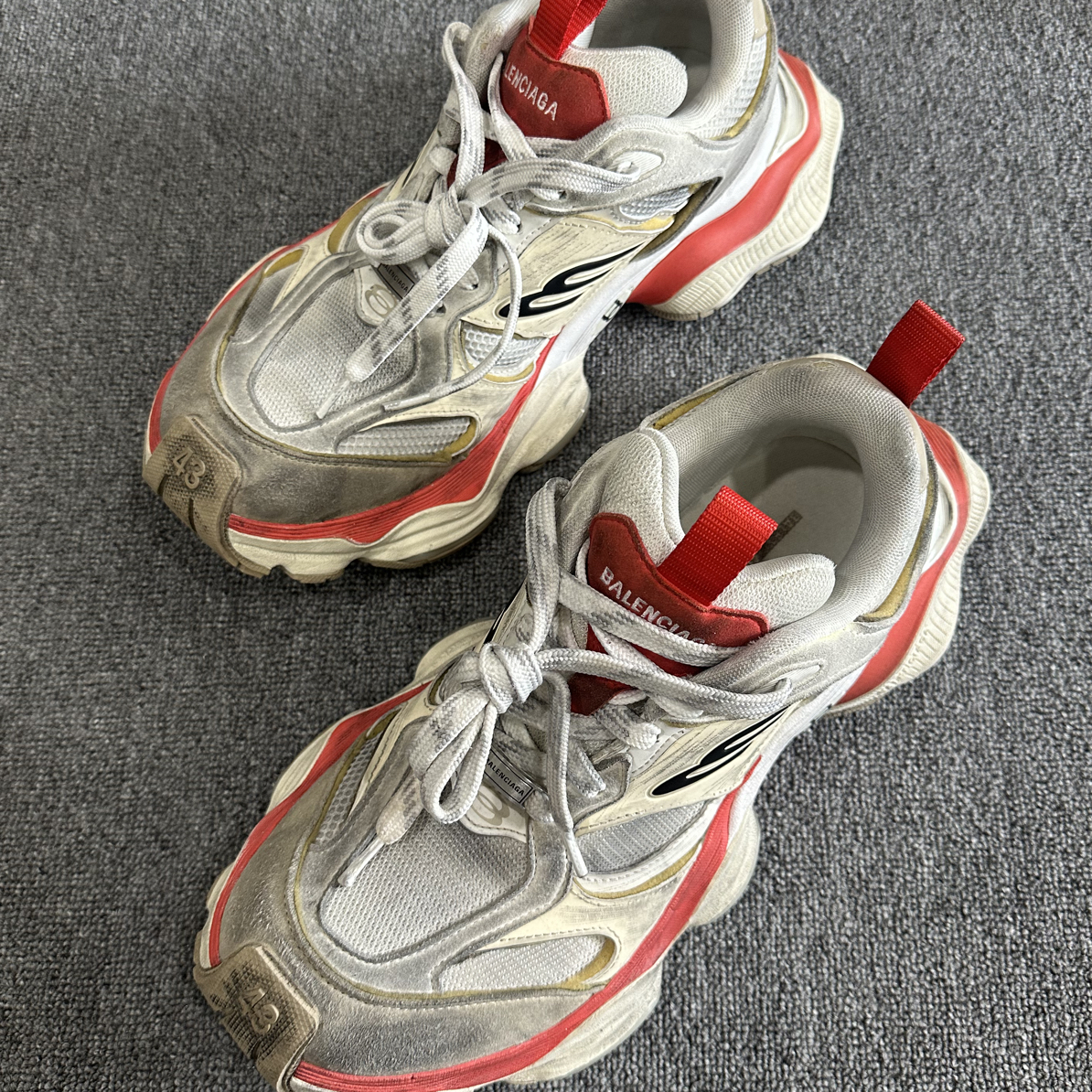 99新 Balenciaga/巴黎世家 cargo 白红 老爹鞋 43