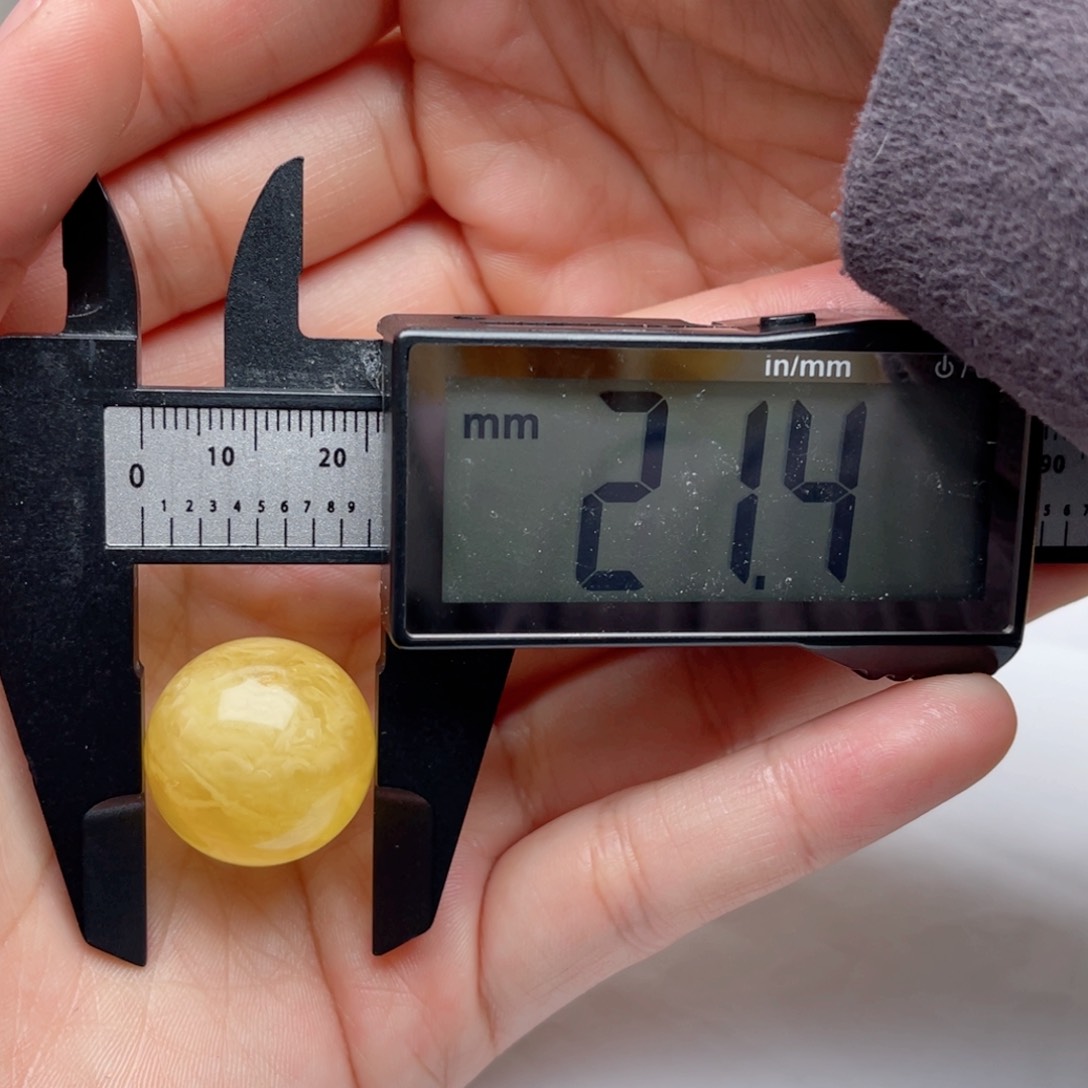 蜜蜡裸石未镶嵌蜜蜡圆珠梦微瑕