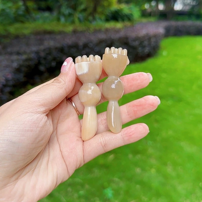 天然牛角小莲蓬朱雀三啄面部经络点穴按摩穴位疏通工具