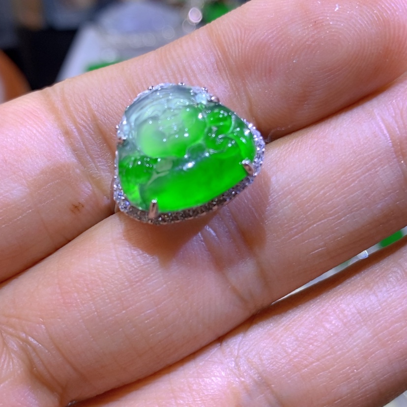 【闪购商品】翡翠挂件银S925镶嵌明**素天然翡翠