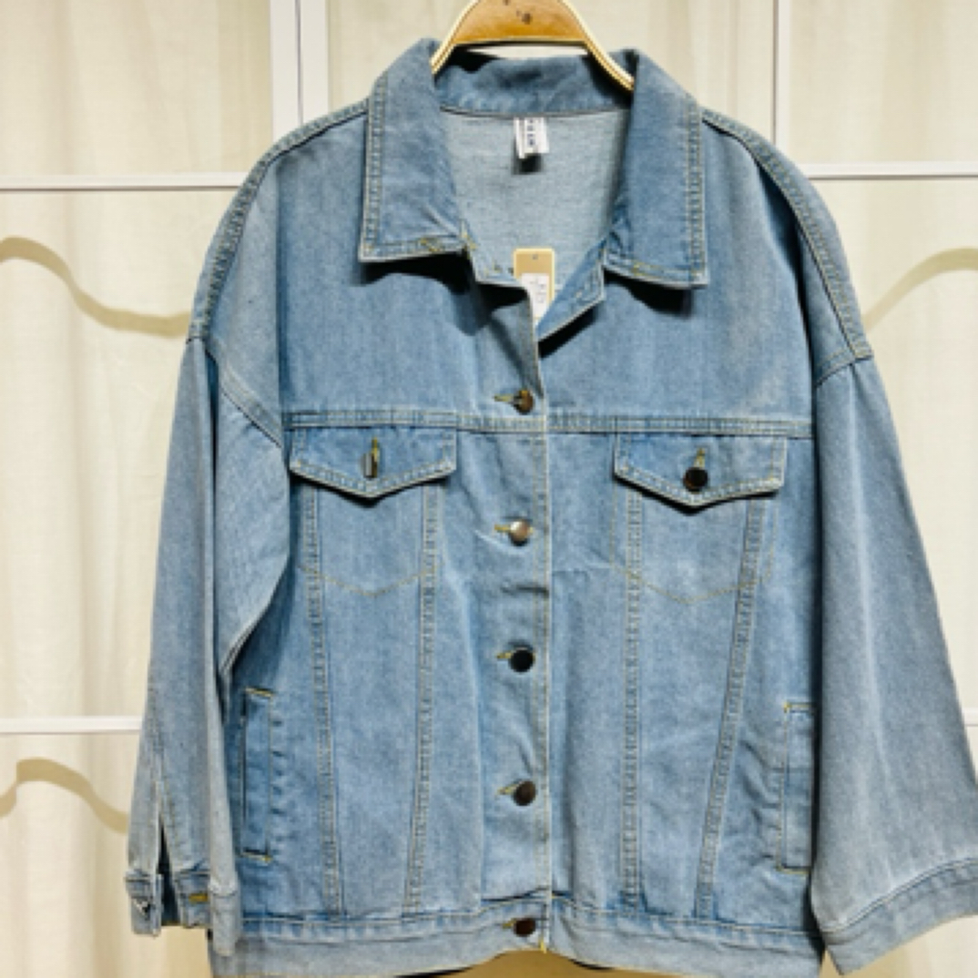 on退on换，女通用长袖中性压花常规款短外套秋款潮流蓝色时尚