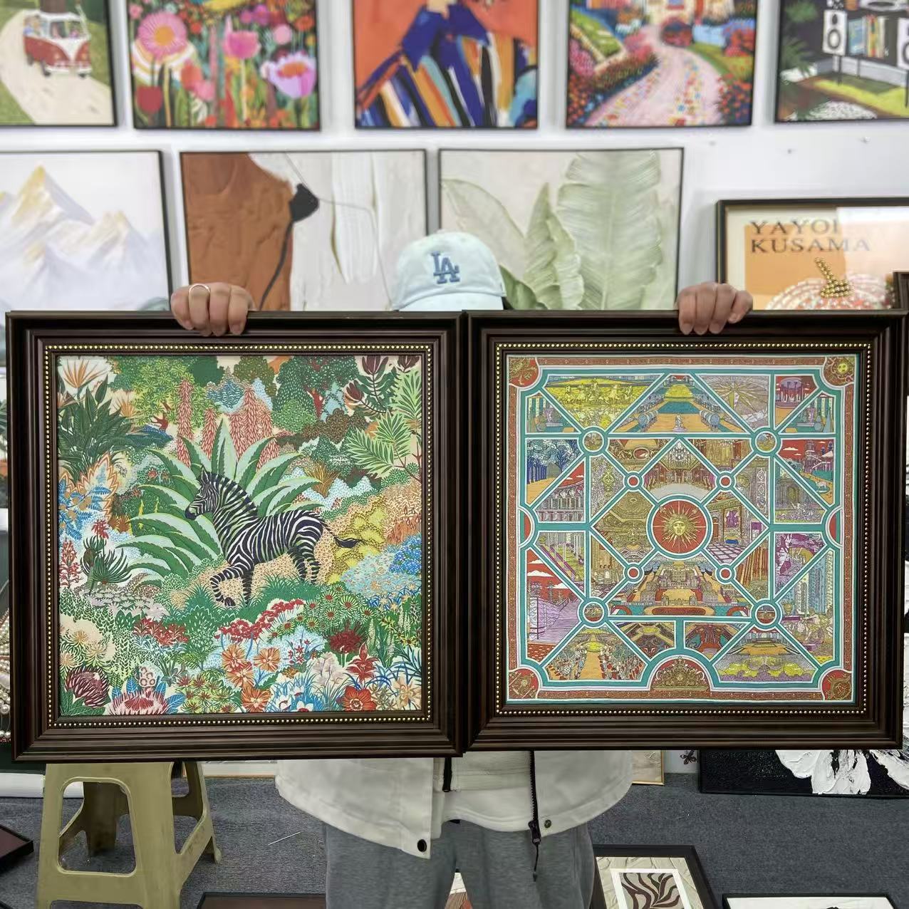 ED55法式轻奢骏马装饰画适合客厅卧室床头营造草原高级感50-50-2