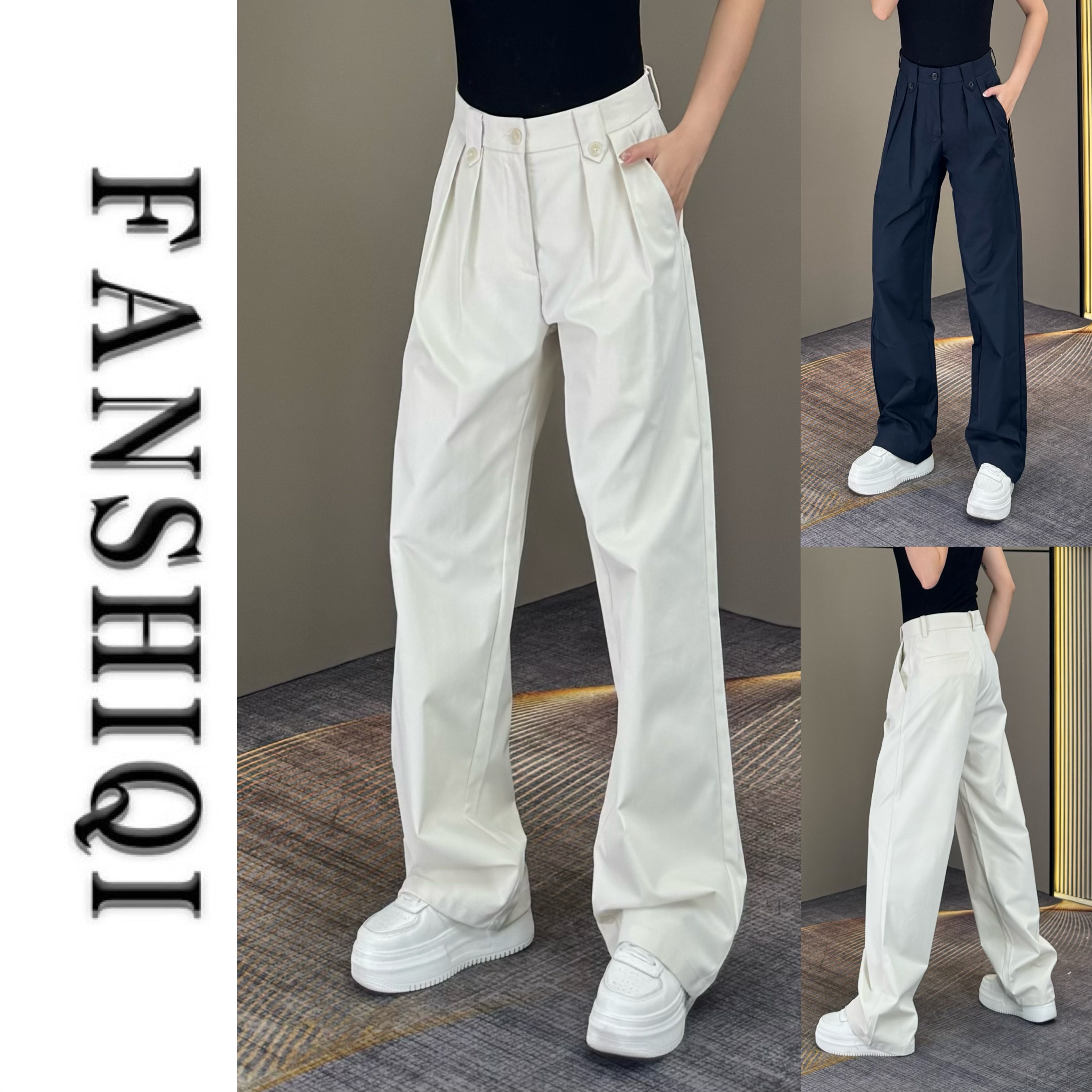 2025秋季男士收腰阔腿休闲西裤百搭显瘦挺阔高腰气质男裤6811