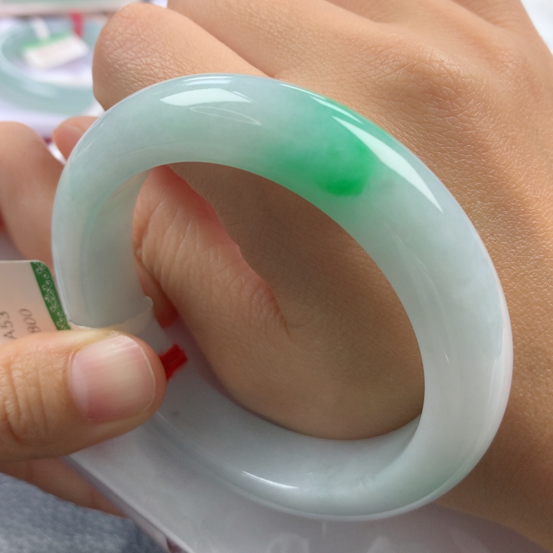 未镶嵌手镯翡翠缅甸天然翡翠A货53.5正