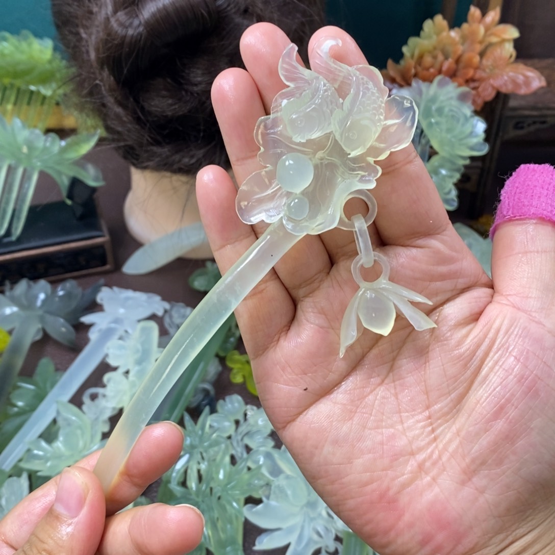 未镶嵌蛇纹石玉发饰