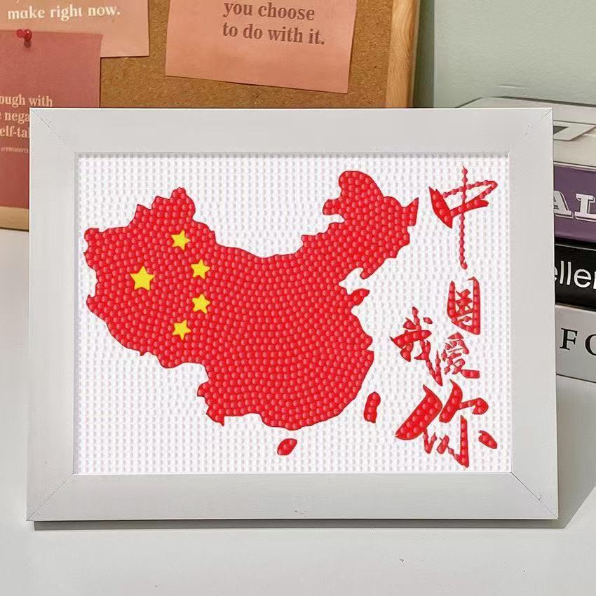 可爱高级感凤凰画点钻手工diy适合玄关卧室装饰