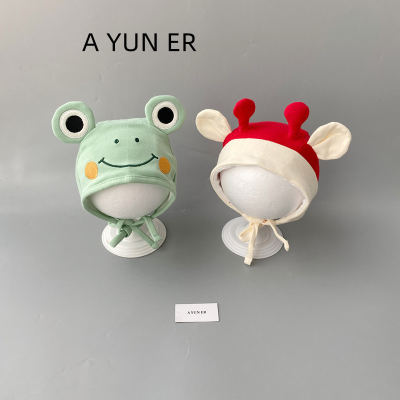 婴儿帽子春秋季可爱卡通超萌护耳帽外出护囟门宝宝防风胎帽包头帽