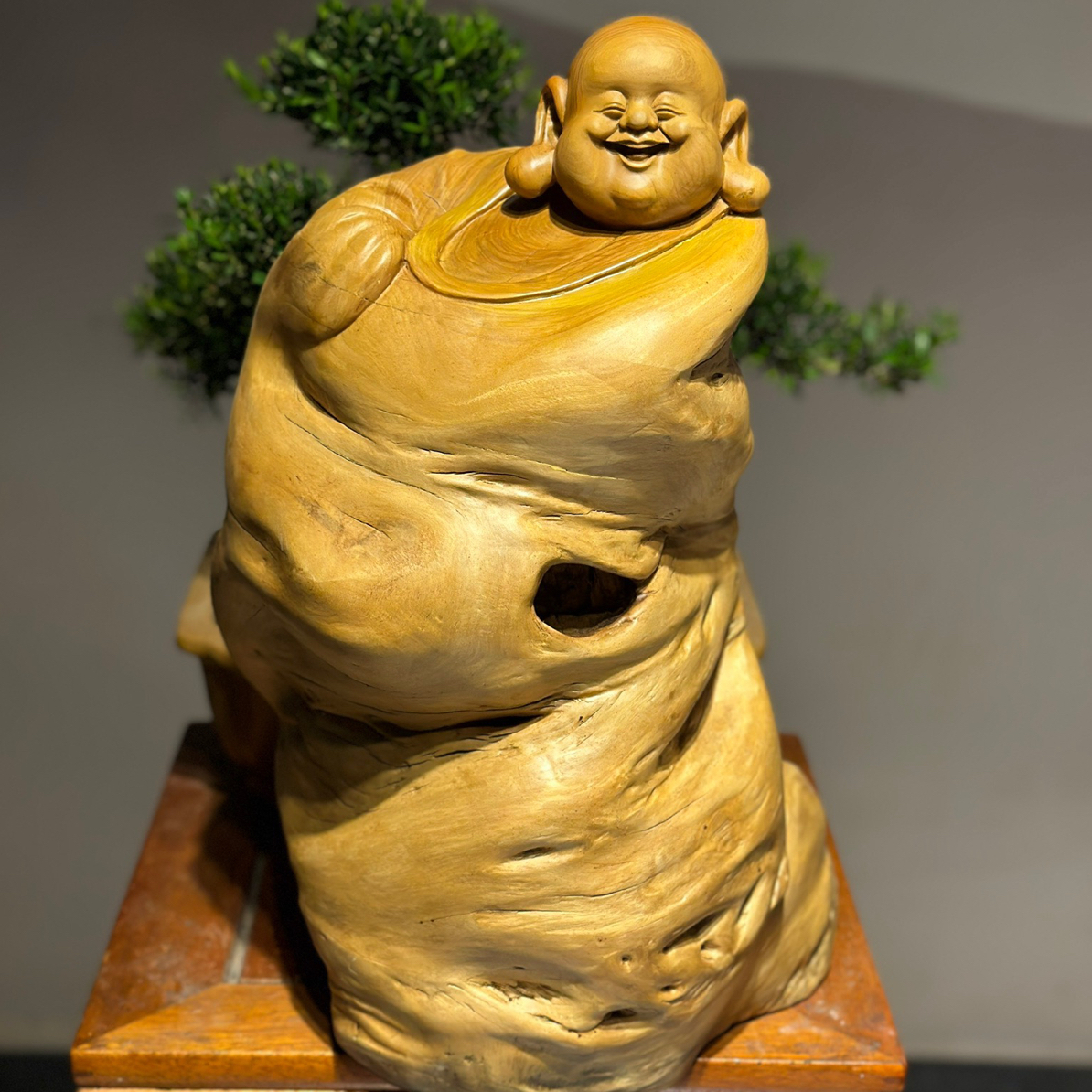 根雕摆件 黄檀坨坨料弥勒佛 弥勒佛摆件