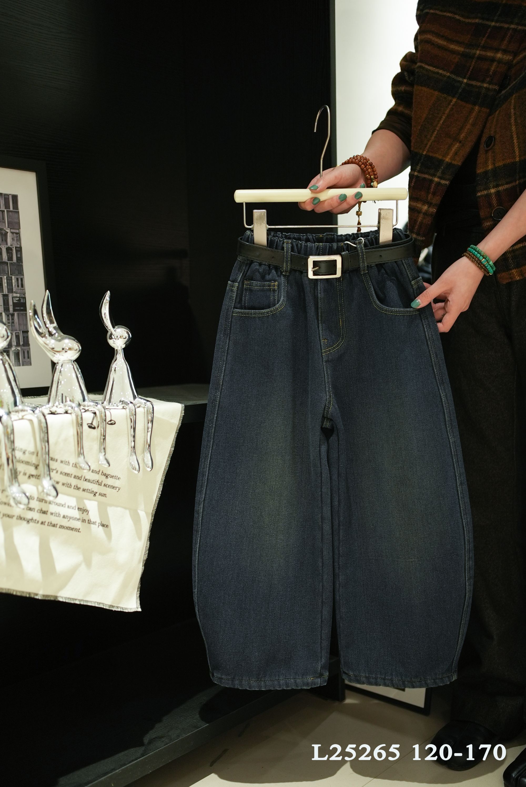 【牛王定制】男童冬季中大童牛仔裤男女同款休闲牛仔裤加绒L25265