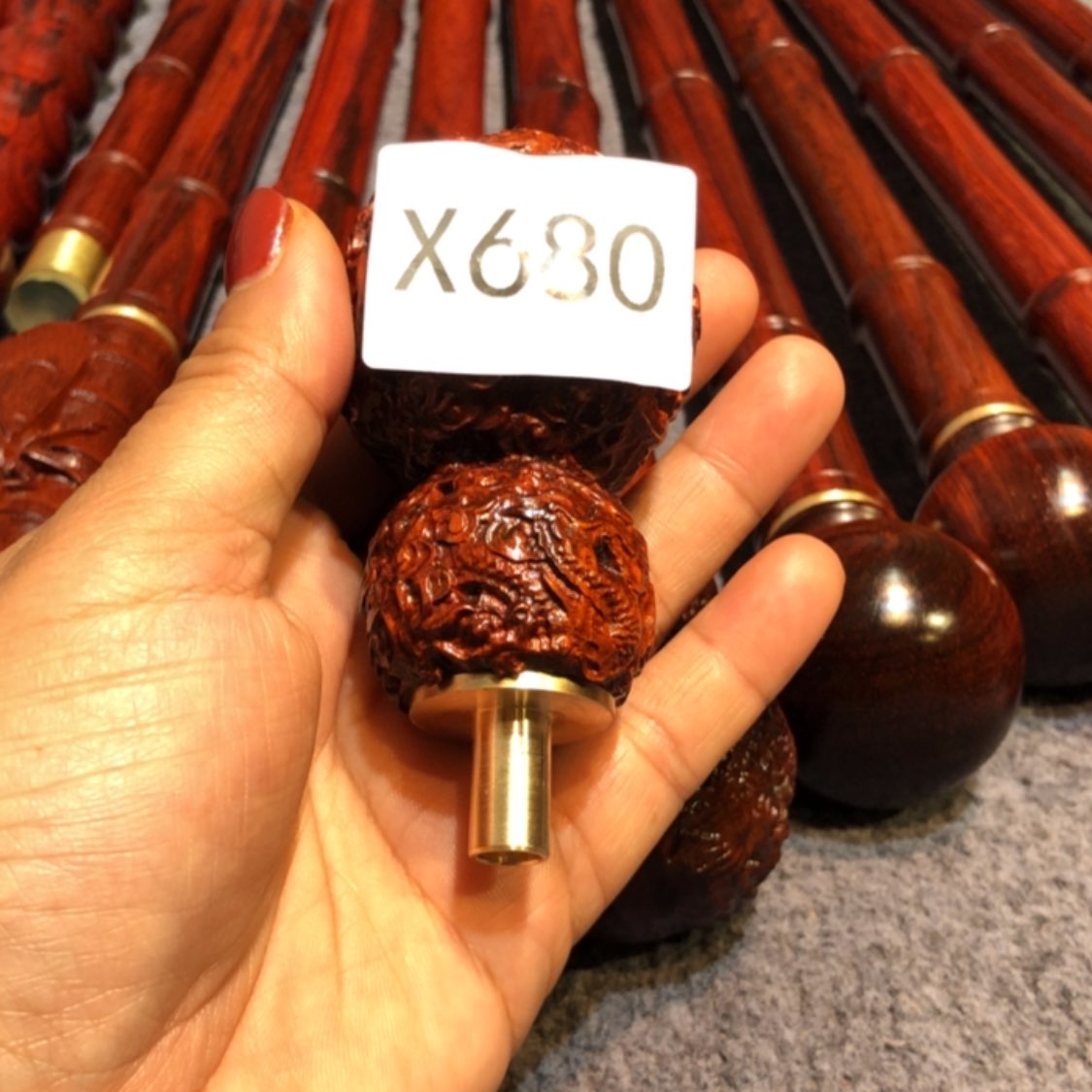 【闪购商品】木学*紫檀木手杖头一个680