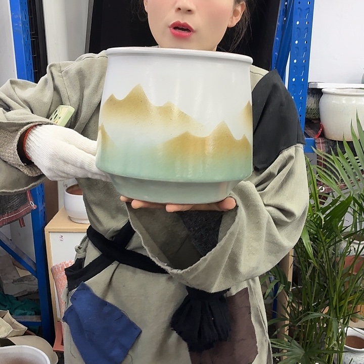 19×21 -粗陶花盆有孔-买买买