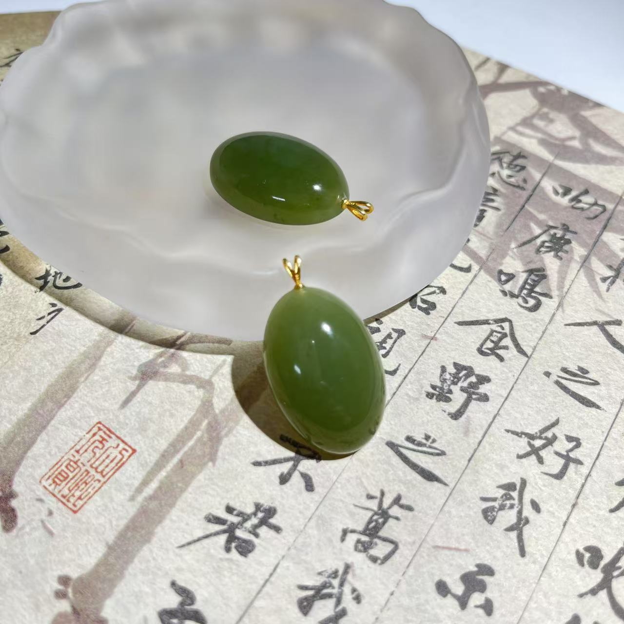 天然和田玉 葡萄肉蛋面吊坠 多样性发货 拍一发一 H420