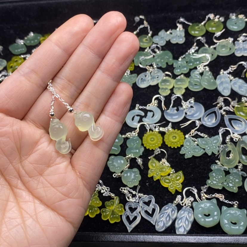 【闪购商品】蛇纹石玉挂件耳饰耳环项链未镶嵌