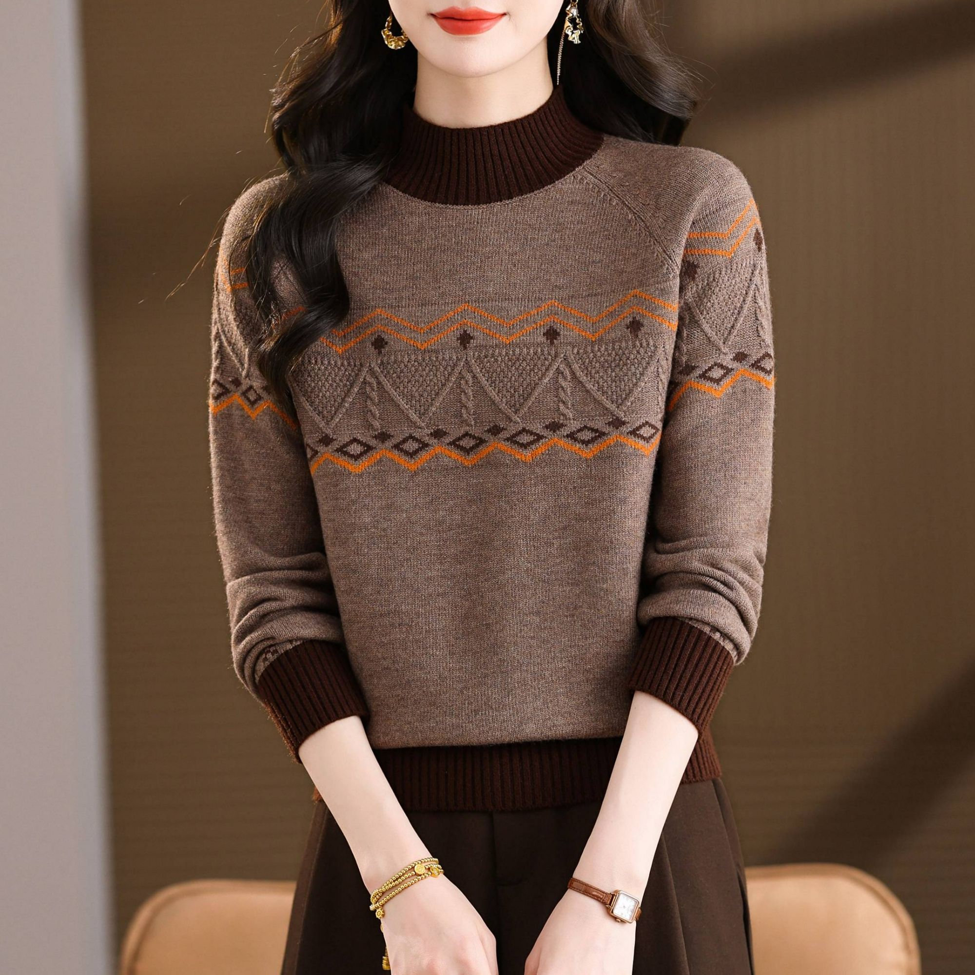 秋冬爆款2025新款时尚洋气百搭打底衫女装内搭毛衣