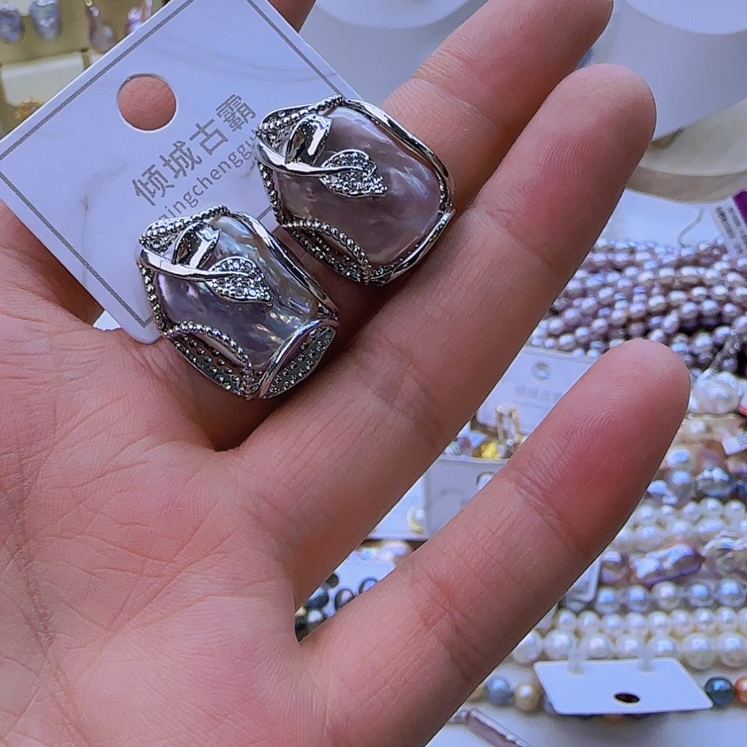 银S925镶嵌淡水珍珠项链定制503