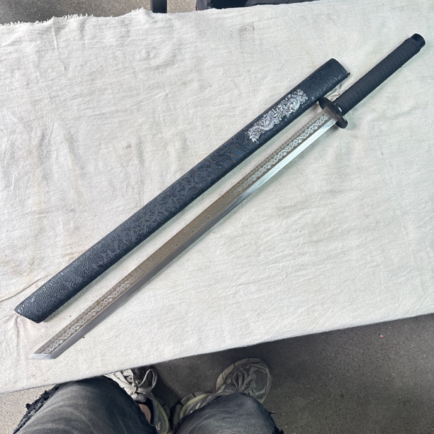 1047 龙泉昊天宝剑高猛钢唐横刀26寸未开刃