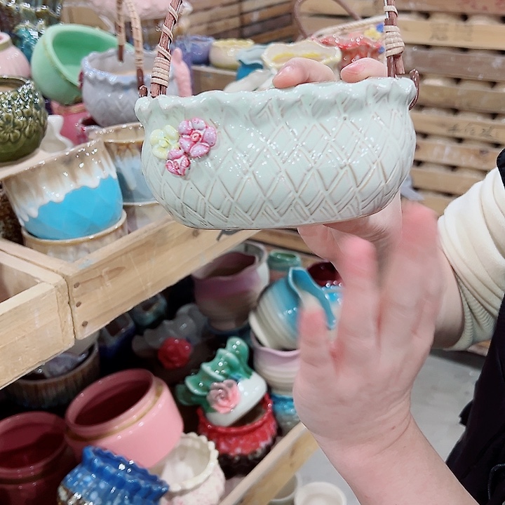 有孔，凑单福利满10元发货陶瓷多肉花盆！