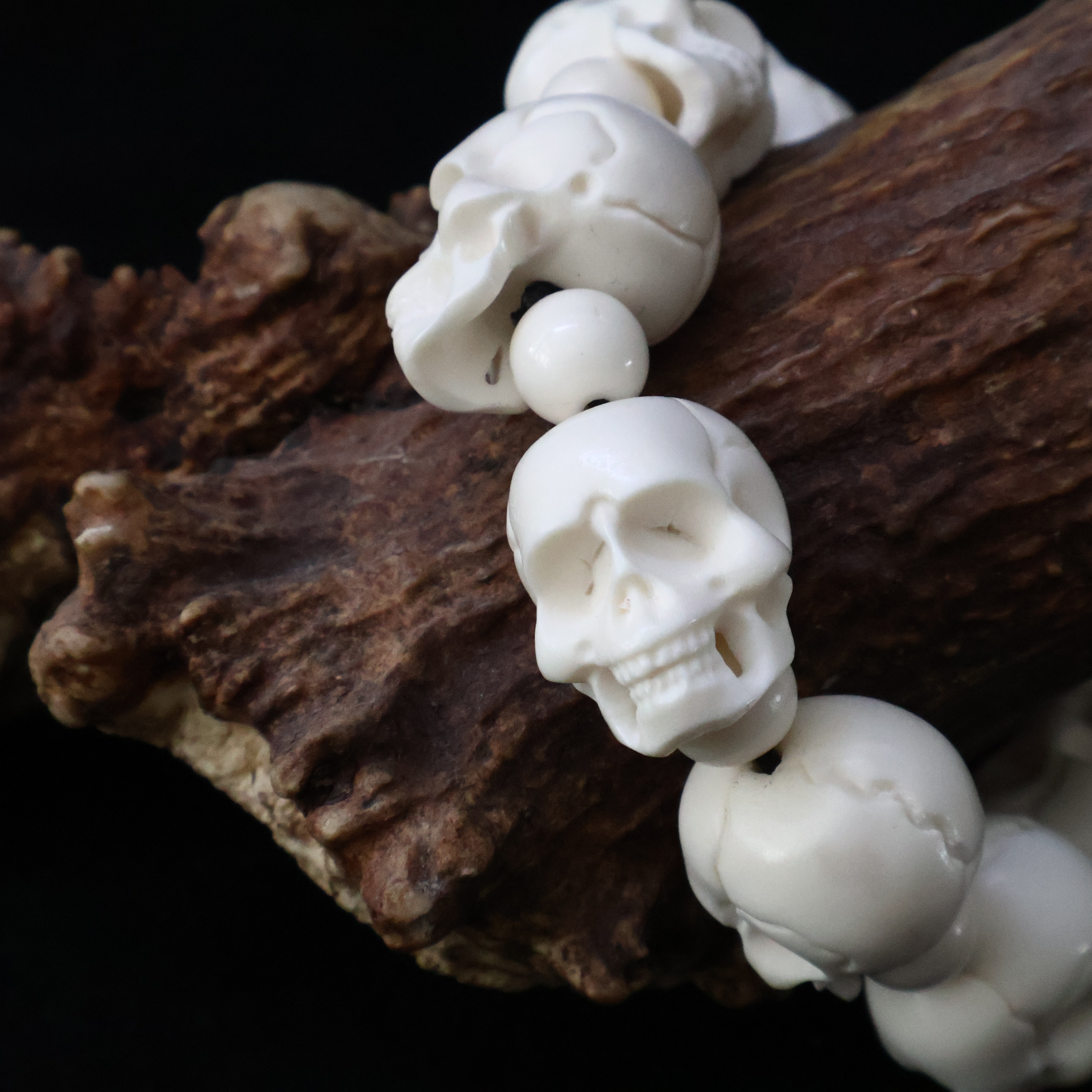 鹿角雕刻2.0手串骷髅雕刻男女同款到货后不要玩影响二次销售不退