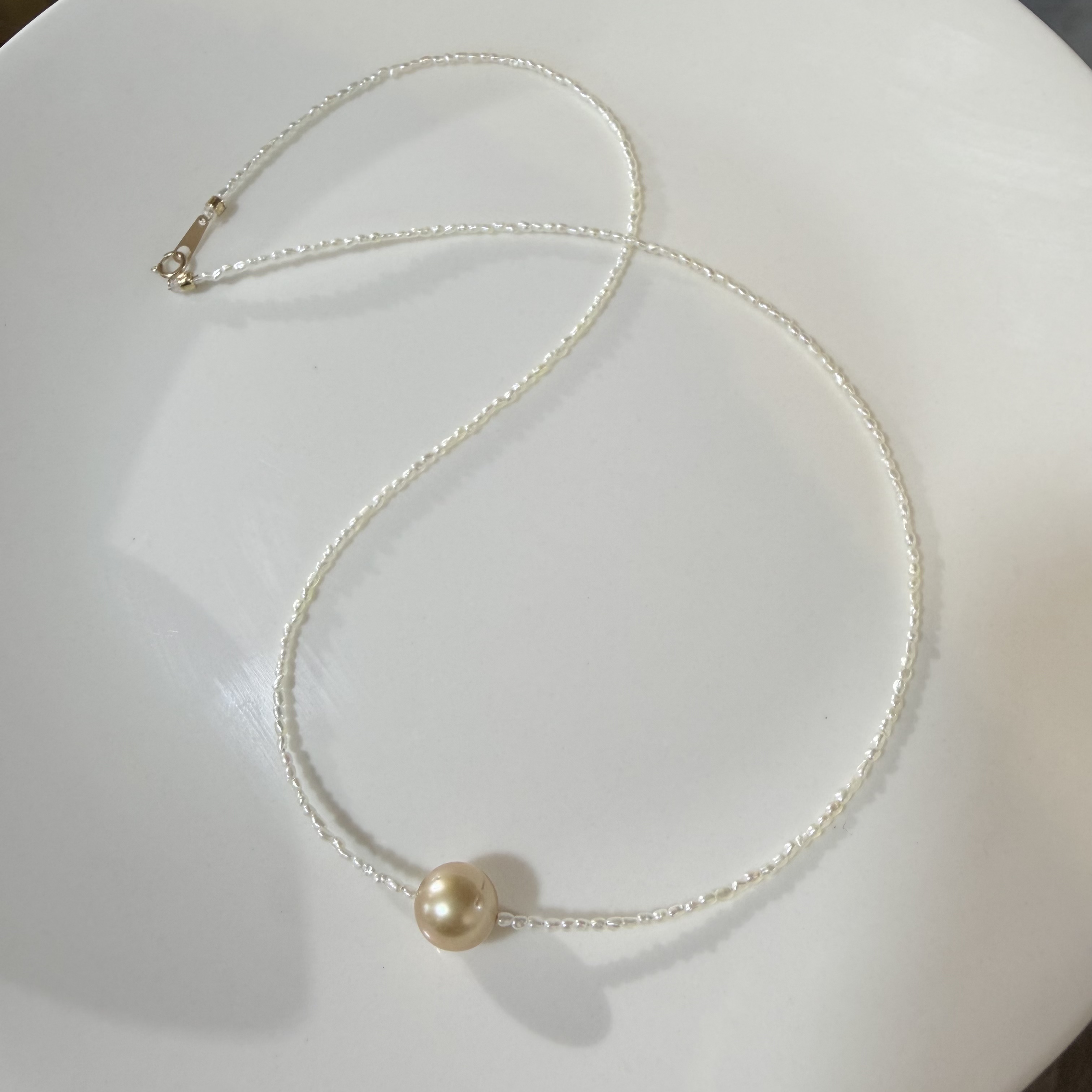 金白keshi浓金设计款海水珍珠