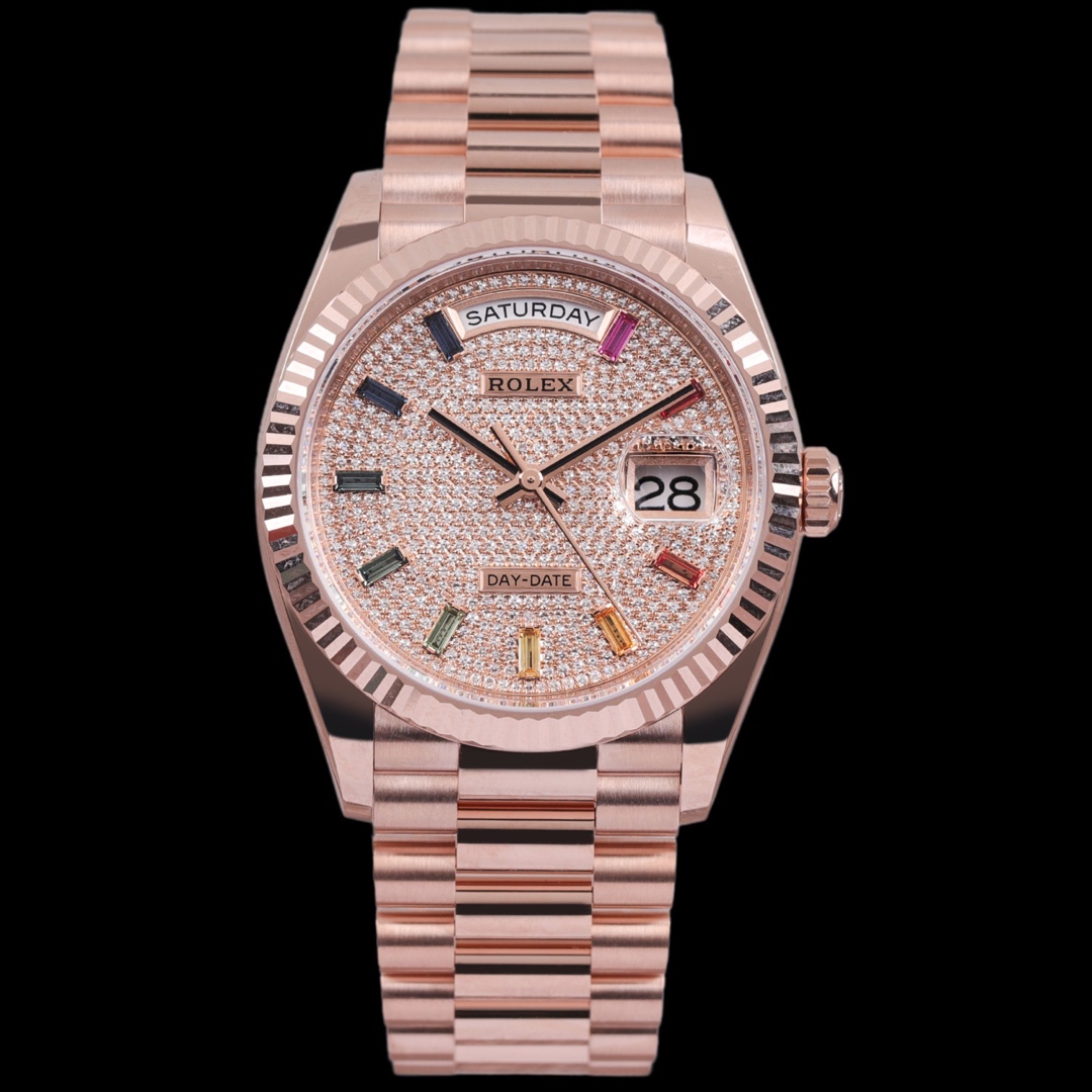 99新 Rolex/劳力士 大牛未使用/彩宝128235/36mm/24年全套