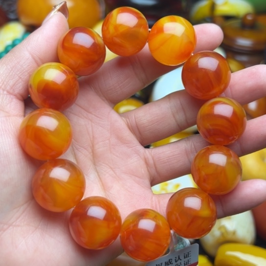 琥珀手串未镶嵌蜜蜡