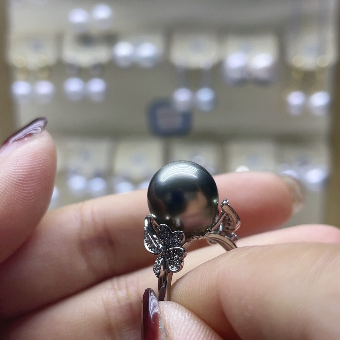 海水珍珠戒指银S925镶嵌