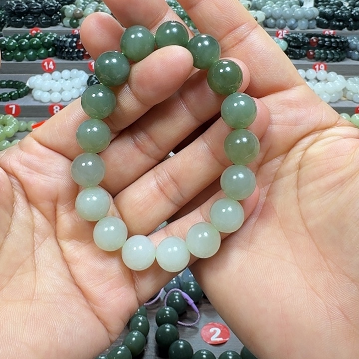 未镶嵌手链和田玉青海料渐变卡12