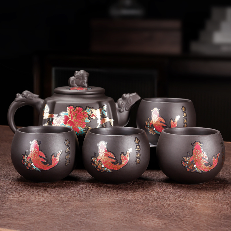 金玉满堂四方壶（一壶四杯）