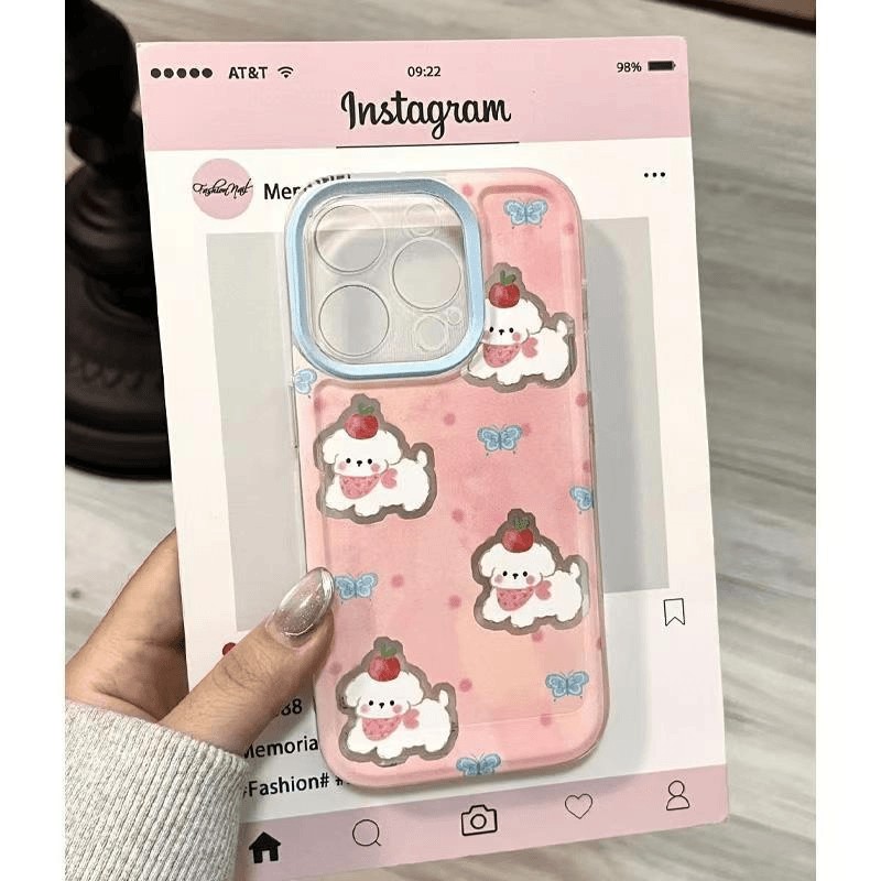 粉晕染狗适用iPhone16promax手机壳iPhon17防摔14Plus潮款13软壳