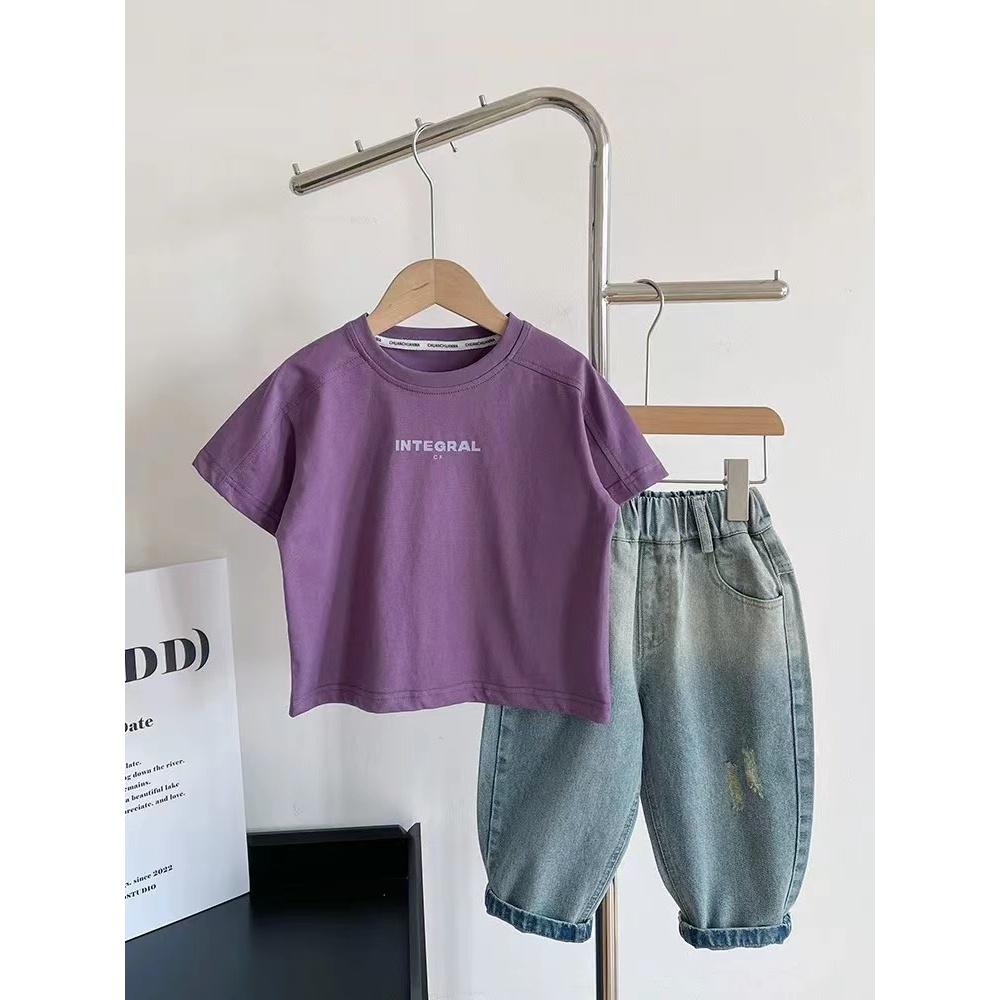 儿童2025夏季新款百搭时尚短袖(尺码偏大-按身高拍)B2299