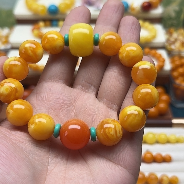 教***堂非金属精品老蜡色素串搭配一条
