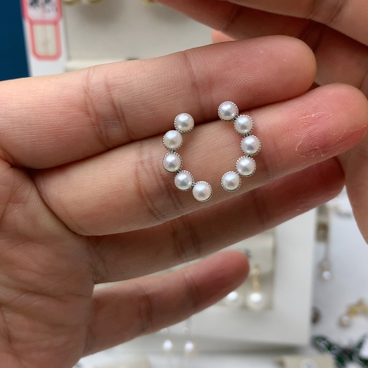 【闪购商品】淡水珍珠耳饰银S925镶嵌