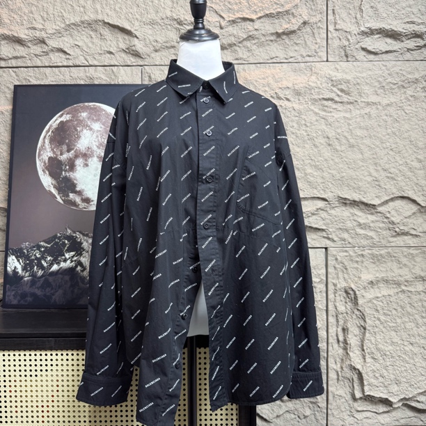 99新 Balenciaga/巴黎世家 胸围61衣长66码36码满印衬衫轻奢时尚