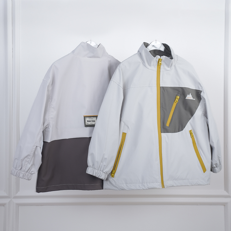 雅鹿童装2025春季新款儿童外套拼色夹克工装风立领男女中大童潮酷