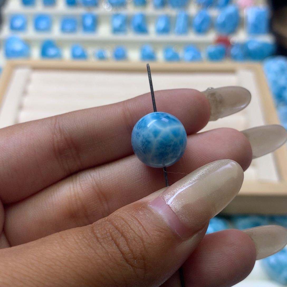 针钠钙石（海纹石）未镶嵌珠宝半成品满*妈