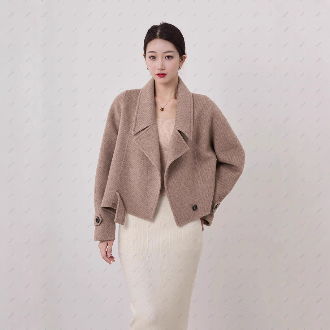 网红秋冬新款女装双面呢子大衣韩版小个子短款时尚大衣女双面羊绒