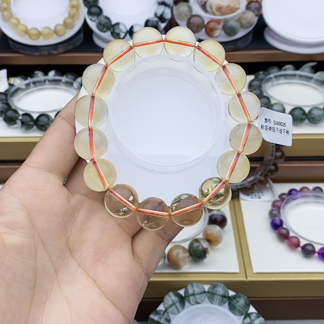 水晶手链未镶嵌旧*黄水晶