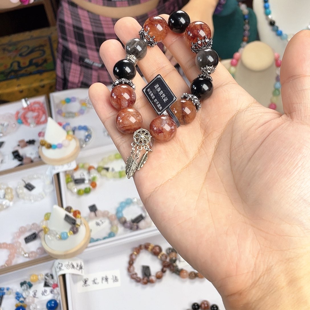 水晶手链银S925镀金镶嵌