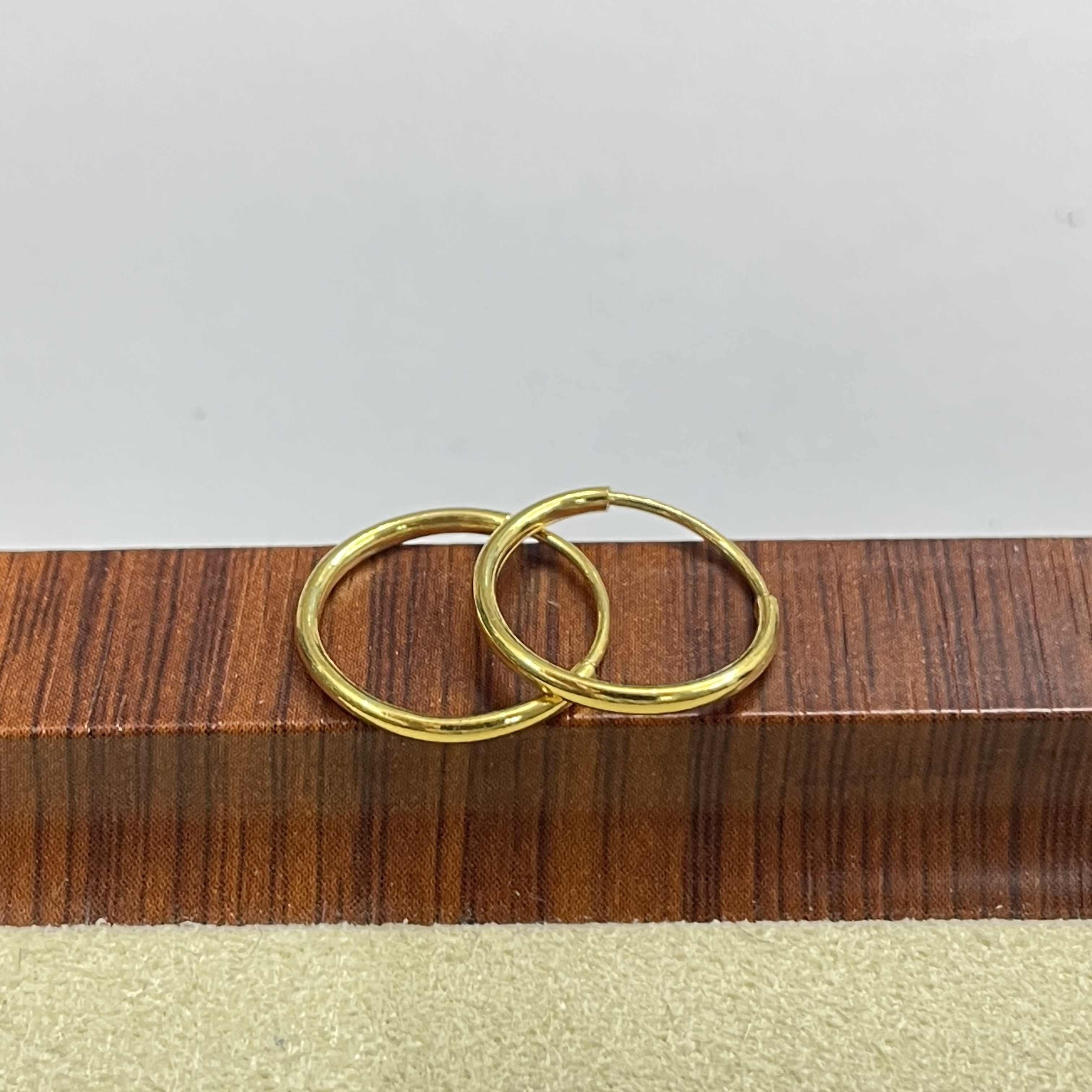 君潮黄金足金999-12mm耳圈一对DP1120-0660