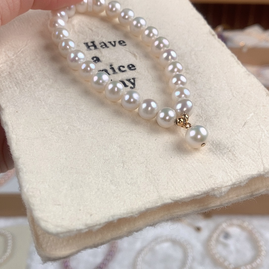 银S925镶嵌淡水珍珠手绳