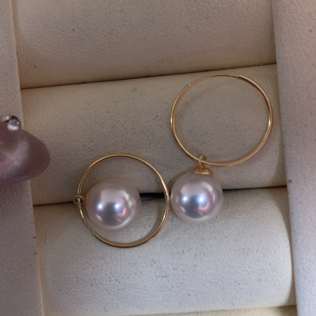 海水珍珠耳饰18K金镶嵌